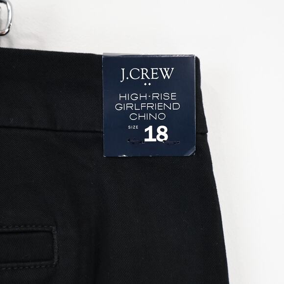 NWT J.Crew Factory High-Rise Straight Leg Girlfriend Chino Pant In Black Size 18 - Picture 5 of 8